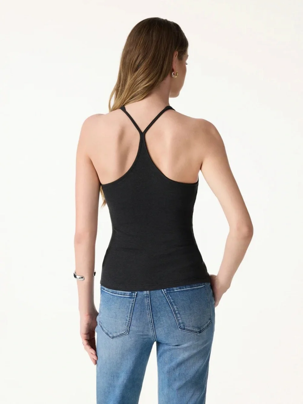 NWT OGL Lyocell Wool Sweat-Wicking Scoop Neck Bra Tank in Navy - Picture 2 of 2